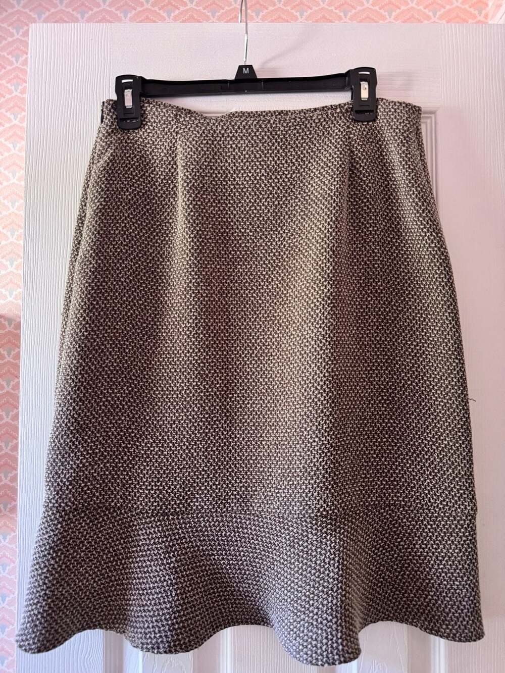 Style & Co. Brown Textured Tweed Ruffle Hem Skirt Size 6